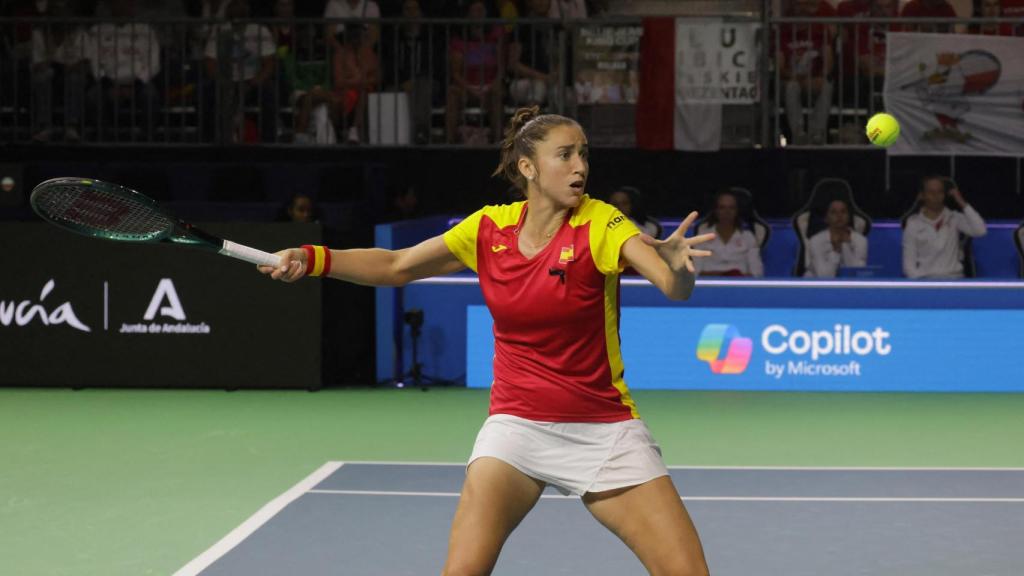 Sara Sorribes, durante el partido frente a Linette.