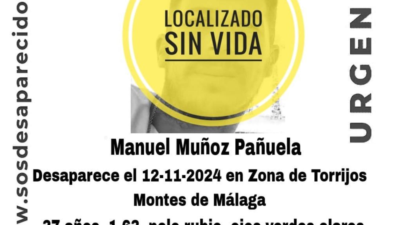 Manuel Muñoz ha sido localizado sin vida.