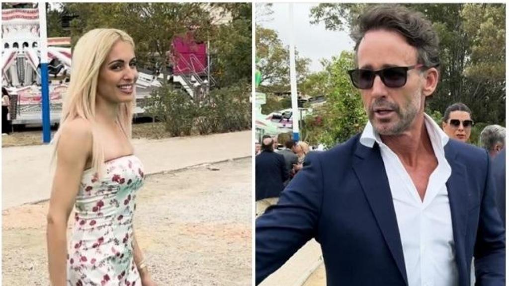 Hiba Abouk y Álvaro Muñoz Escassi en la comunión de la nieta de 'El Turronero'