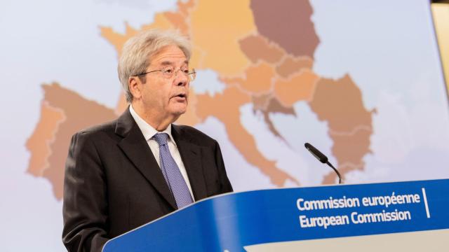 El comisario de Asuntos Europeos, Paolo Gentiloni, durante una rueda de prensa en Bruselas