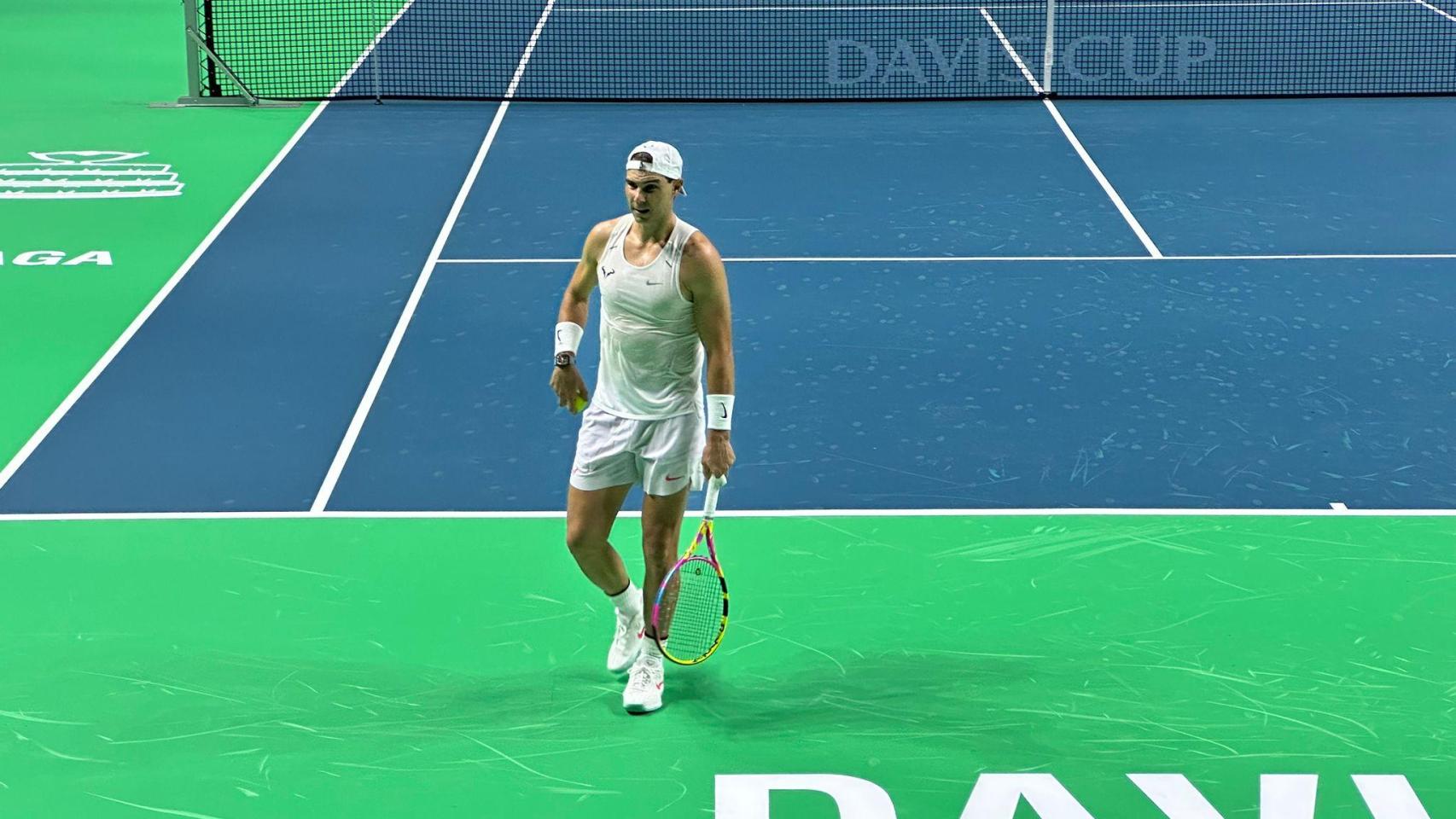 Rafa Nadal, en el entrenamiento.