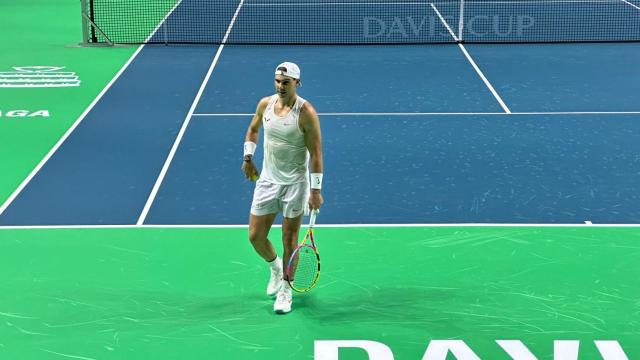 Rafa Nadal, en el entrenamiento.