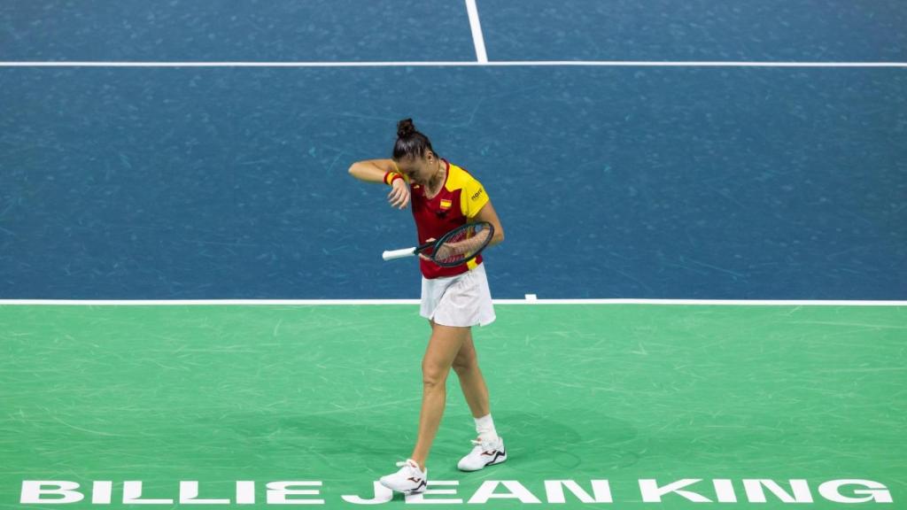 Sara Sorribes durante la Billie Jean King Cup