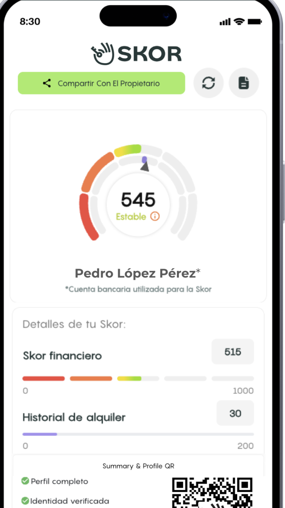 Plataforma de Skor de fácil uso desde el móvil.