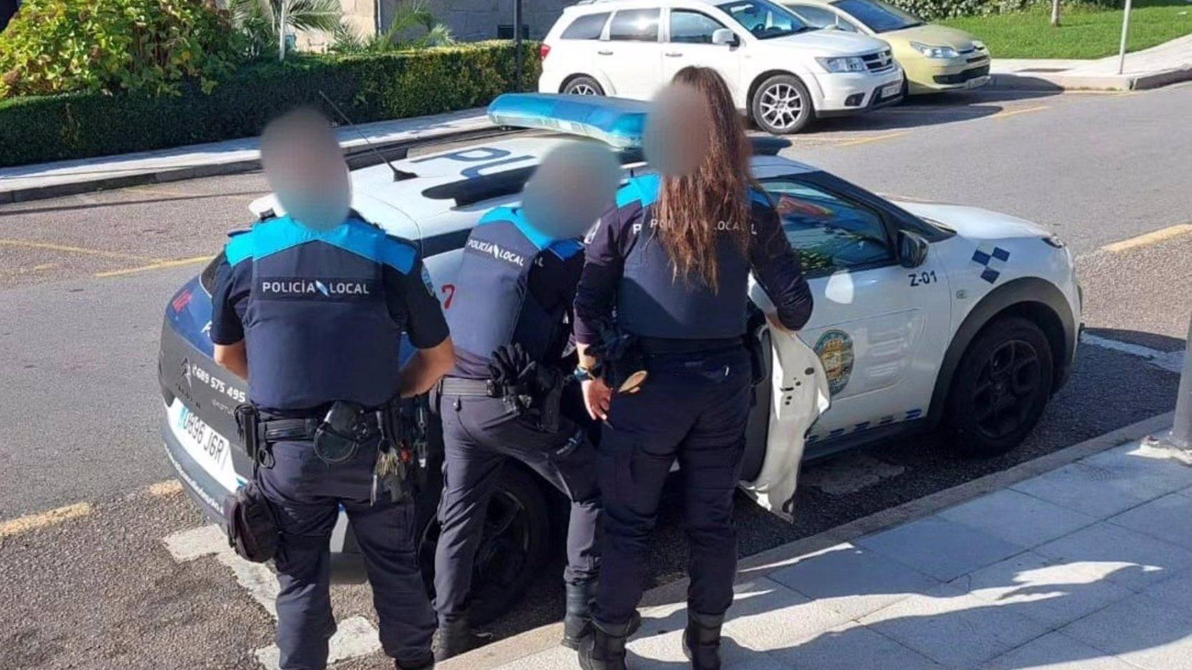 Detención. Foto: Policía Local de Poio (Pontevedra).