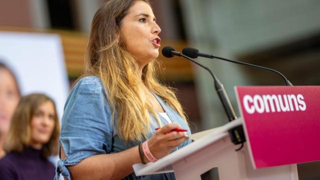 La coordinadora de los Comuns y vicepresidenta de la Diputación de Barcelona, Candela López, en la IV Assemblea de los Comuns