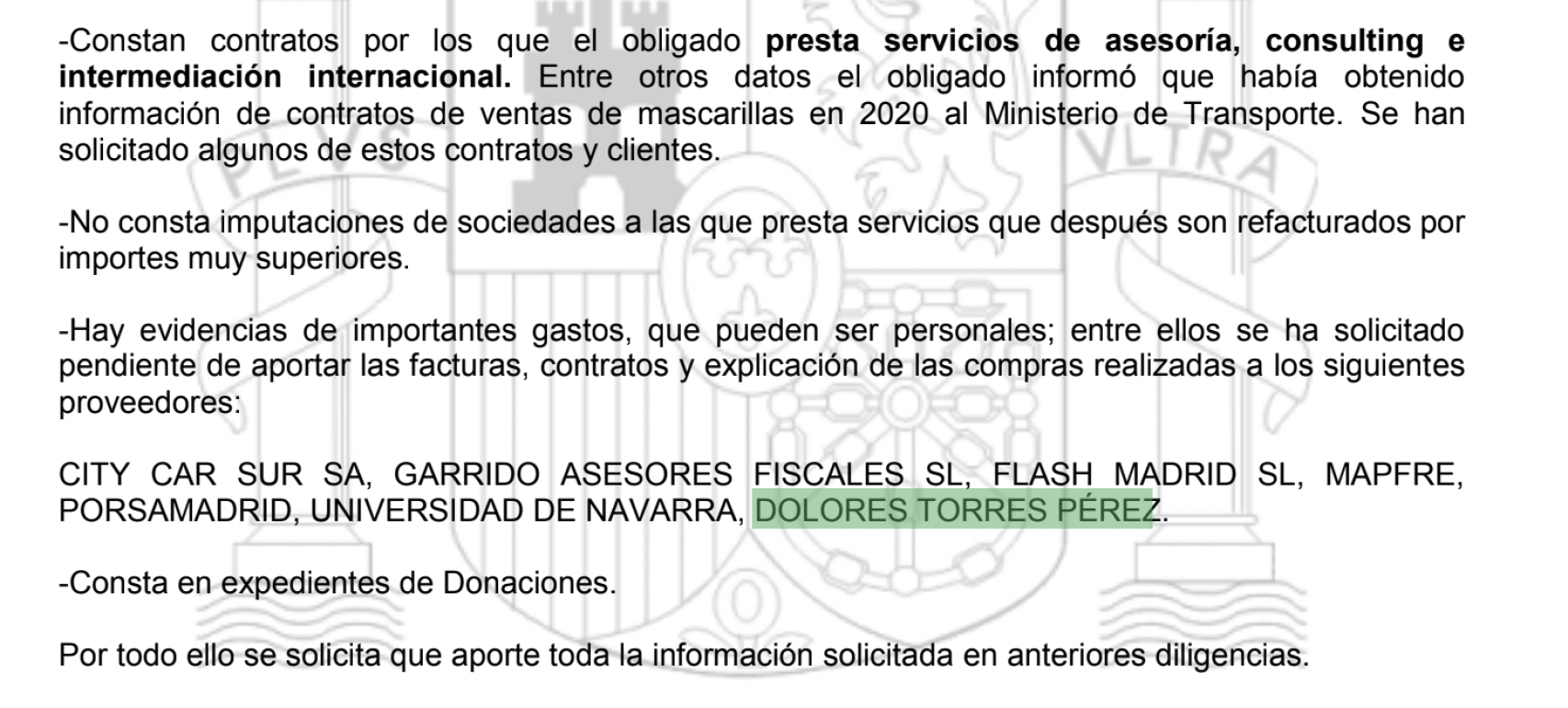 Uno de los requerimientos de Hacienda a Víctor de Aldama para que presentara la factura del pago del chalet en el que se iba a alojar Delcy Rodríguez.