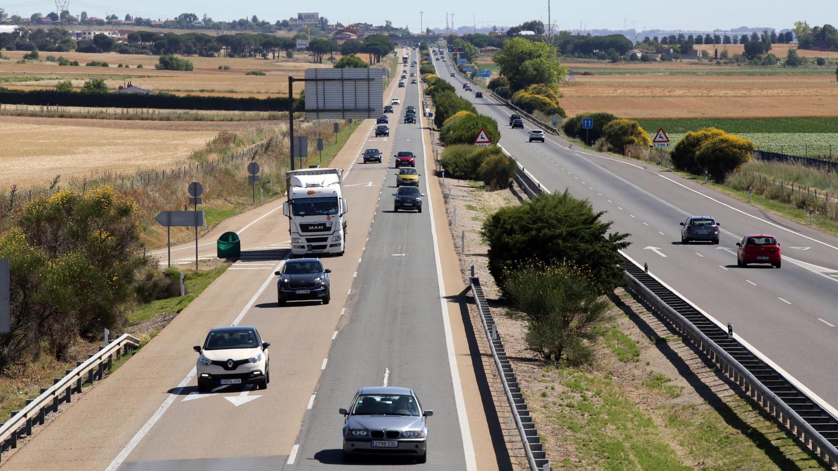 Tráfico en la A-62, en la provincia de Valladolid