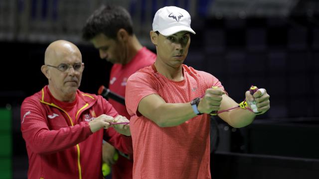 Rafa Nadal se prepara para la Copa Davis.