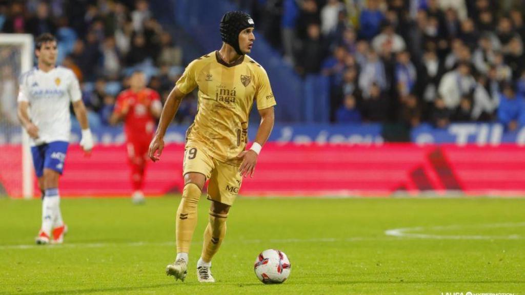 Luismi durante el Zaragoza-Málaga CF.