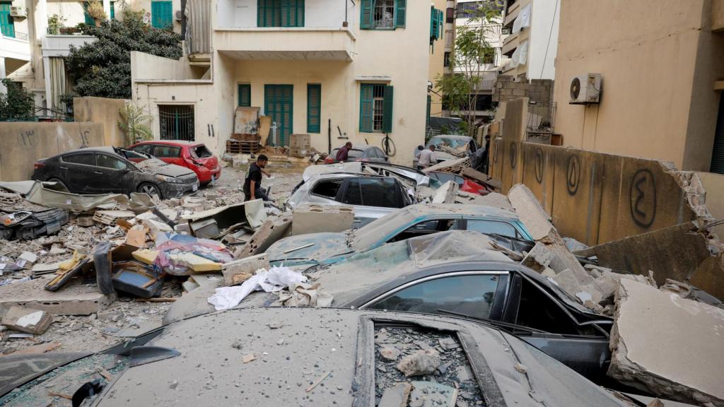 El barrio de Ras Al-Nabaa, en Beirut, tras el ataque contra la sede del partido Baaz.