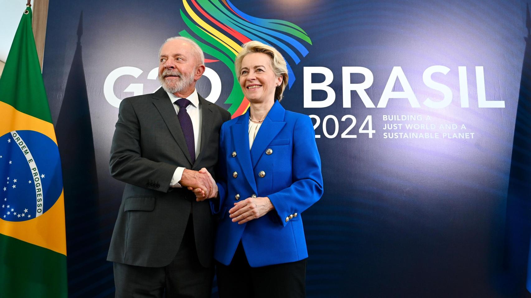 Ursula von der Leyen y Lula da Silva, durante la reunión del G20 en Río