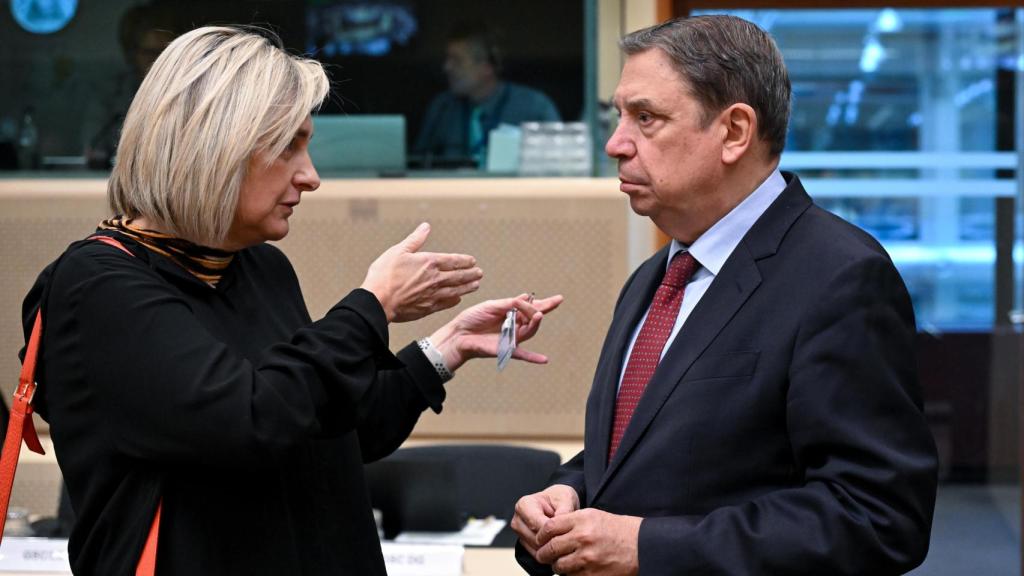 El ministro de Agricultura, Luis Planas, durante la reunión de este lunes en Bruselas