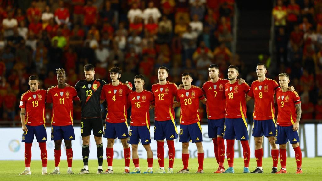 El once inicial de la selección española en el partido ante Suiza.