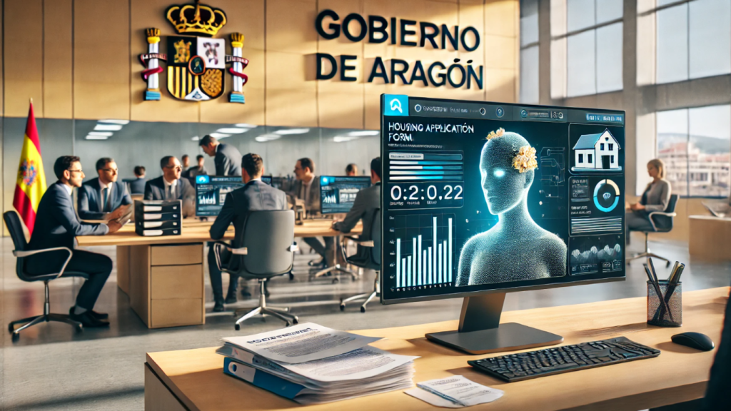 Imagen del uso de inteligencia artificial en la Administración aragonesa generada por IA.