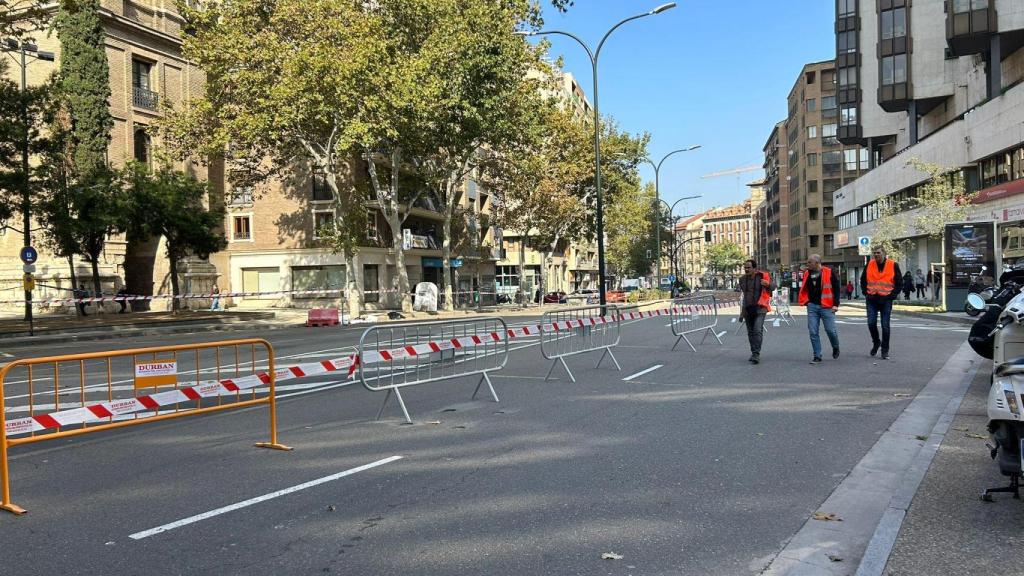 La avenida de César Augusto a pocas horas de que comenzaran las obras.