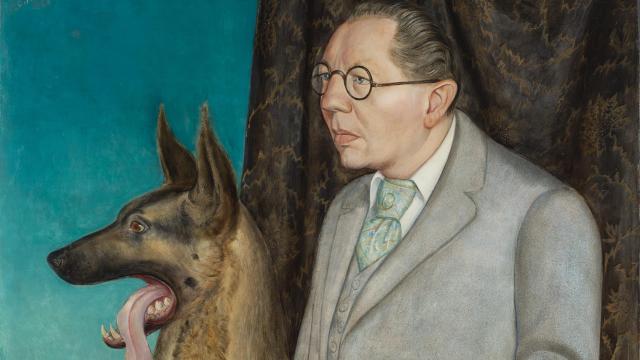 Otto Dix: 'Hugo Erfurth con perro, 1926: Foto: Museo Thyssen-Bornevisza