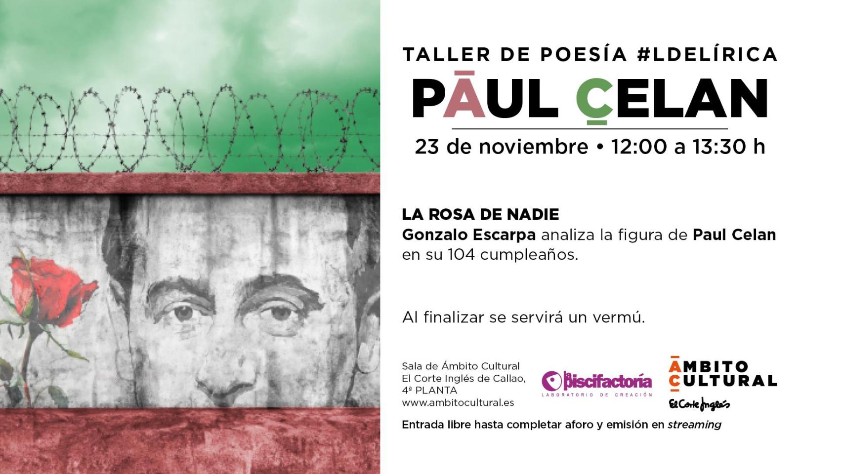 La poesía de Paul Celan, a fondo en el taller #LdeLírica de Ámbito Cultural