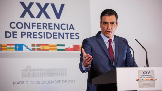 El presidente del Gobierno, Pedro Sánchez, en la Conferencia de Presidentes celebrada en diciembre de 2021.