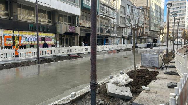 Obras en San Andrés en A Coruña.