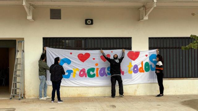 El colegio de Forn d’Alcedo este lunes durante la reapertura.