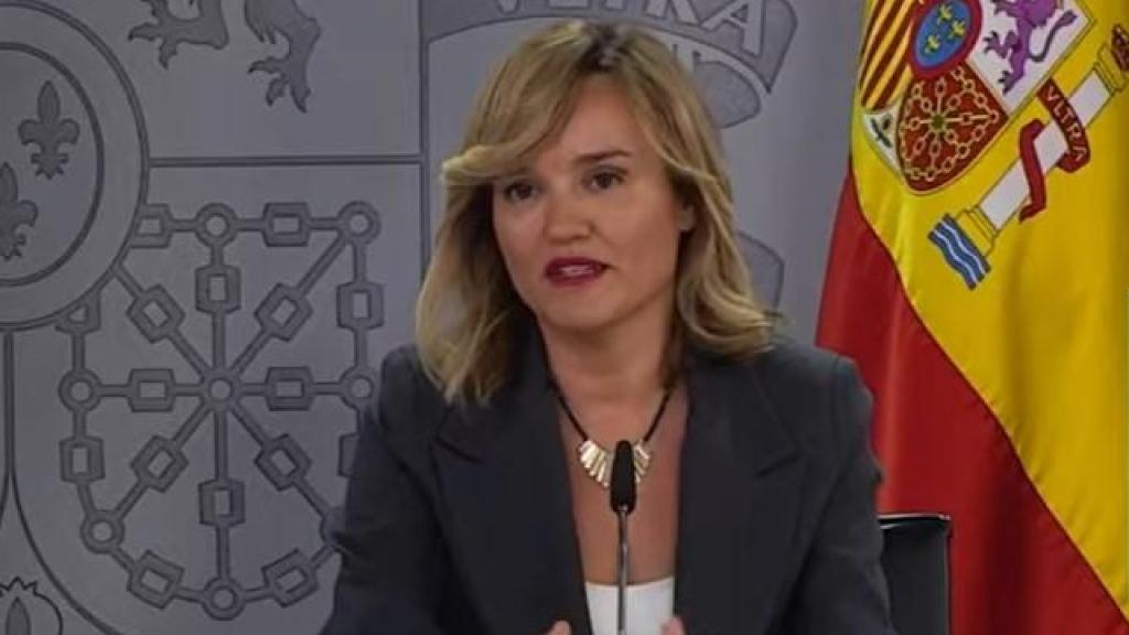 Pilar Alegría este martes en la rueda de prensa posterior al Consejo de Ministros.