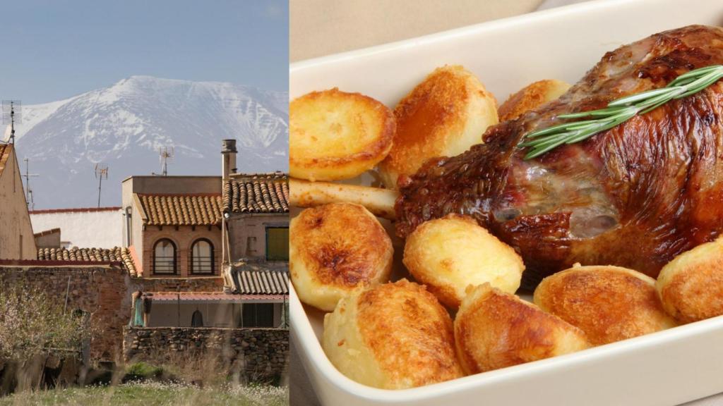 Pueblo de Bulbuente y ternasco con patatas.