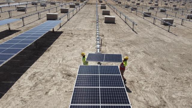 La planta fotovoltaica en construcción de Iberdrola