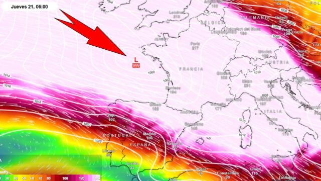 La borrasca se formará bajo el chorro polar, que la conducirá rápidamente hacia el este. Meteored