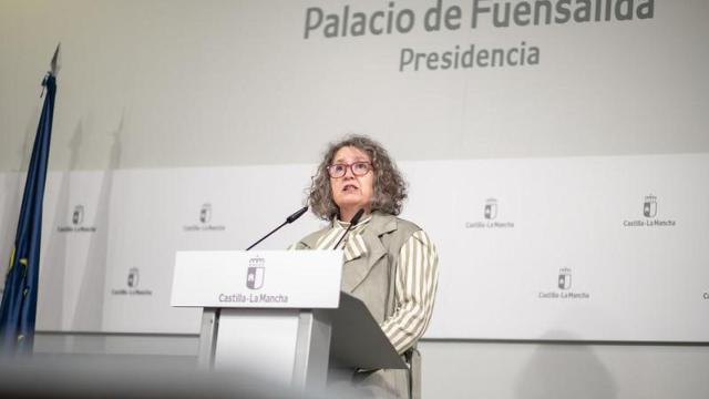 Mercedes Gómez, consejera de Desarrollo Sostenible de Castilla-La Mancha, este martes en rueda de prensa.