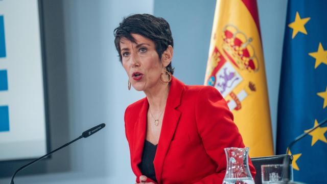 La ministra de Inclusión, Seguridad Social y Migraciones, Elma Saiz, este martes tras el Consejo de Ministros.