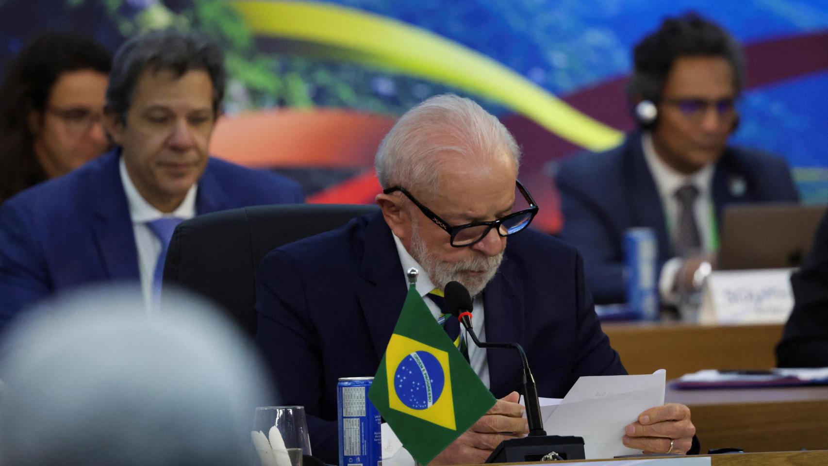 El presidente de Brasil, Luiz Inácio Lula da Silva, habla durante la cumbre del G20 en el Museo de Arte Moderno de Río de Janeiro.