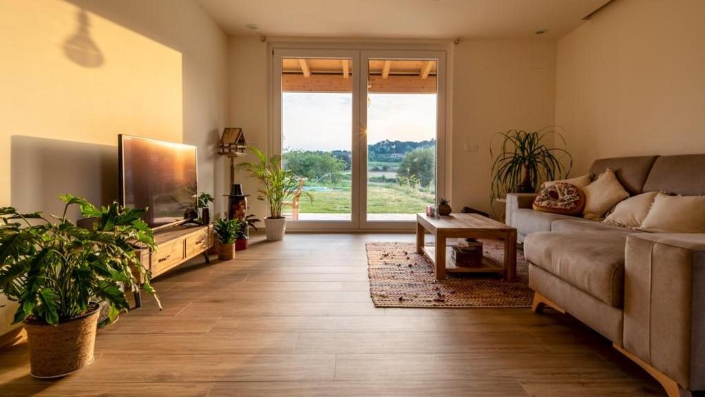 Interior de una vivienda sostenible construida en la provincia de A Coruña.