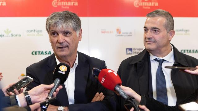 El entrenador de tenis y tío de Rafa Nadal, Toni Nadal, durante su intervención ante los medios en Soria, este miércoles