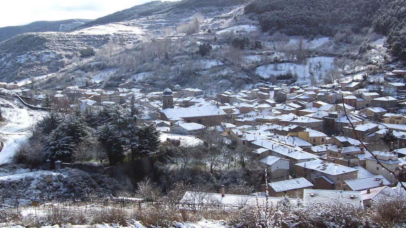 Vista aérea de Pradoluengo en la provincia de Burgos