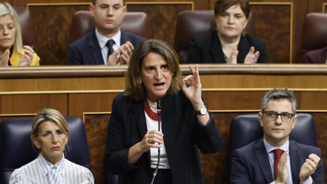 La vicepresidenta tercera del Gobierno, Teresa Ribera, este miércoles en el Congreso de los Diputados.