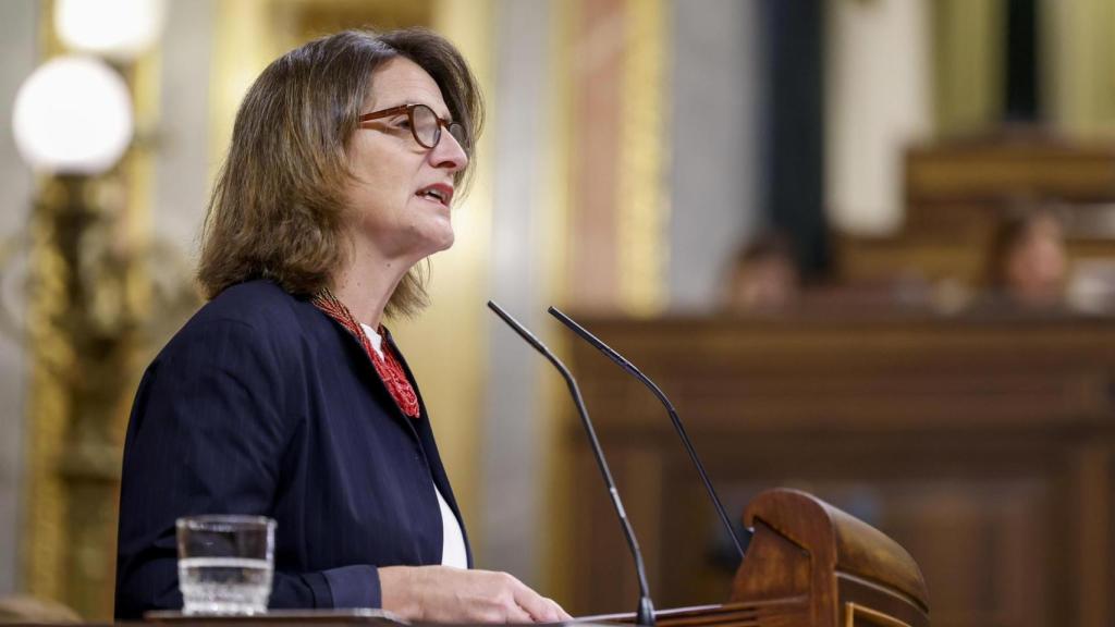 La vicepresidenta tercera del Gobierno, Teresa Ribera, este miércoles en el Congreso de los Diputados.