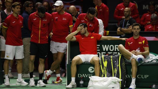 El equipo español tras ser eliminado de la Copa Davis