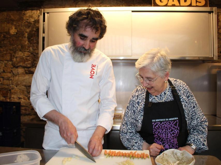 Lourdes López junto al chef Roberto Filgueira.