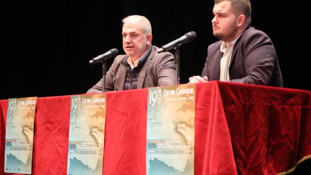 Conselleiro de Cultura y Turismo, Gonzalo Castro, y Luís Bolón, director artístico de Ciclo Coros Galegos