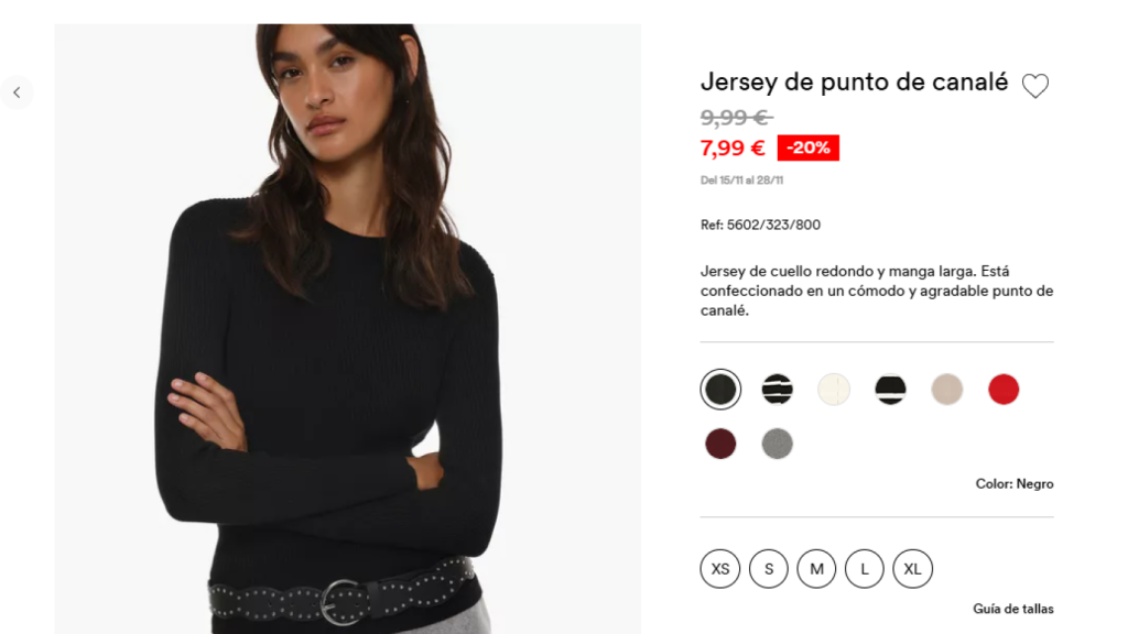 Jersey de cuello de canalé.