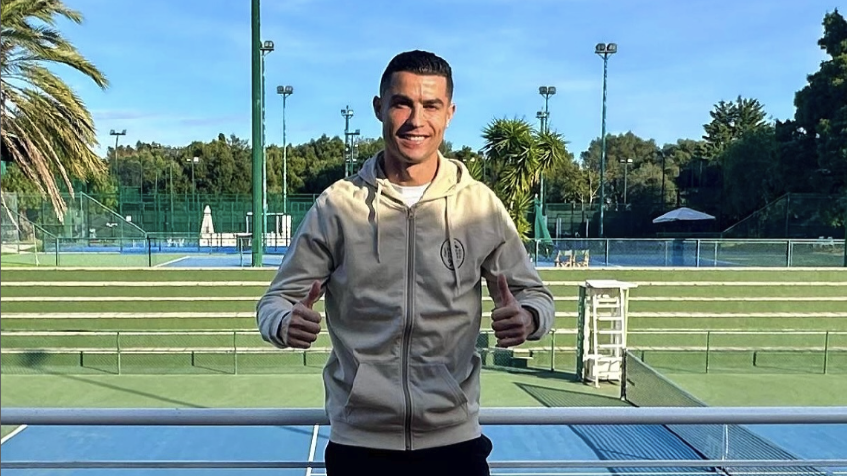 Cristiano Ronaldo, en las instalaciones del Lisboa Racket Centre