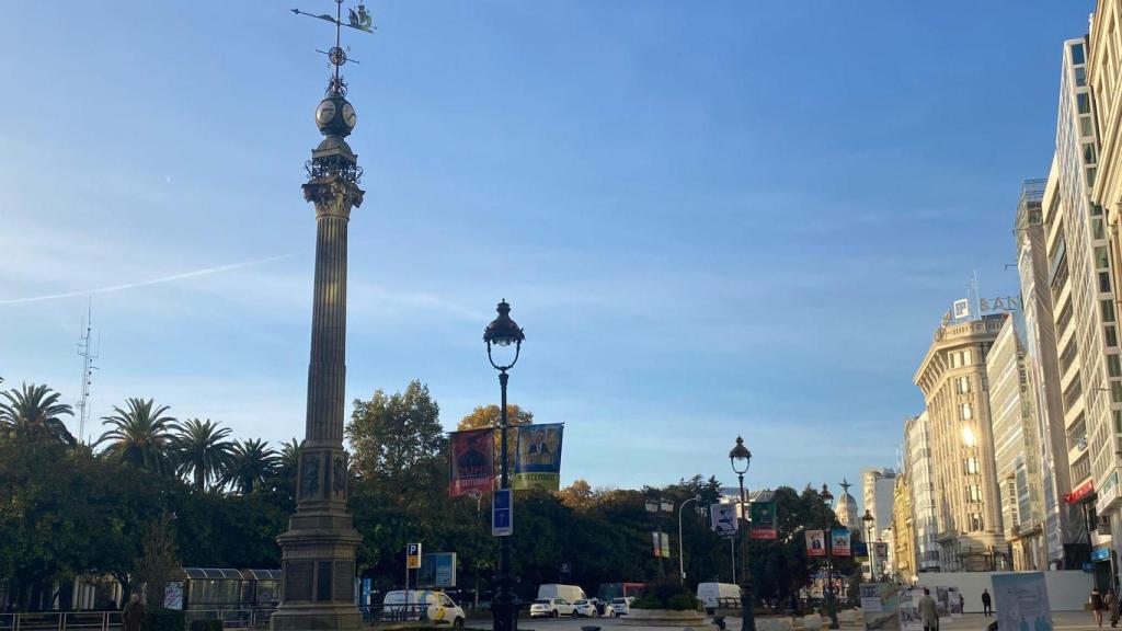 El Obelisco de A Coruña esta mañana