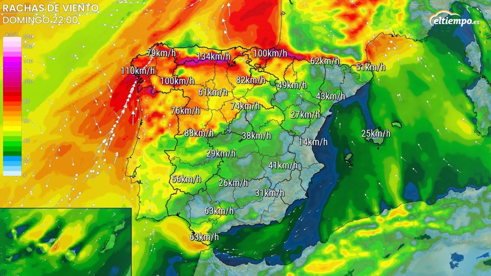 El viento del sur arreciará el domingo en el noroeste de España, con la llegada del frente asociado a Bert