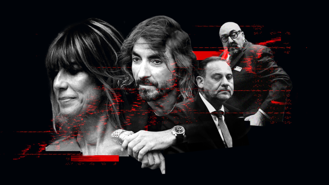 De izquierda a derecha: Begoña Gómez, Javier Hidalgo, Ábalos y Koldo.