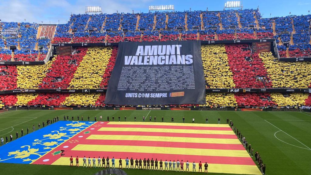 Homenaje en Mestalla a las víctimas de la DANA en la Comunidad Valenciana