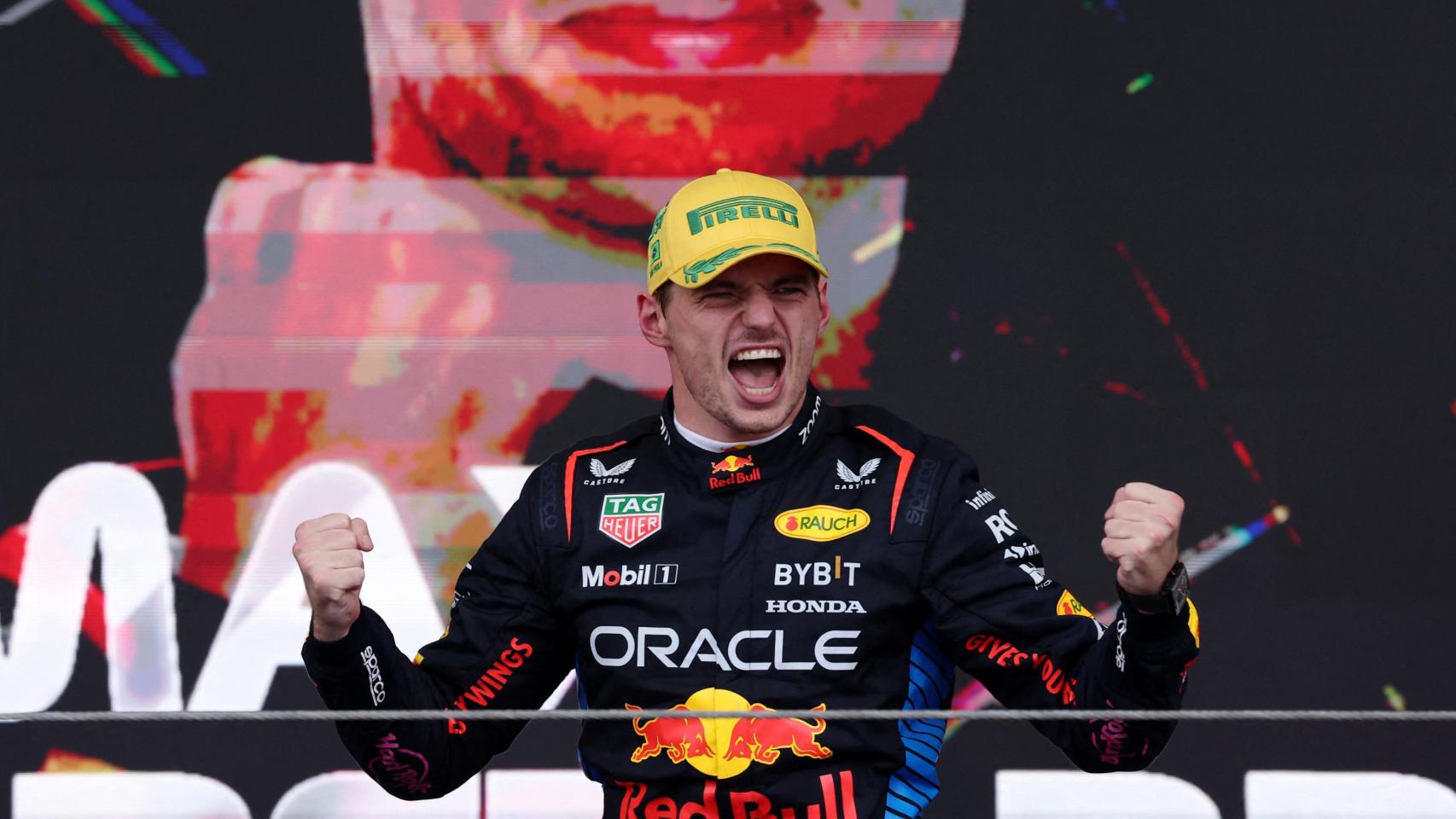 Max Verstappen celebra su victoria en el GP de Brasil 2024