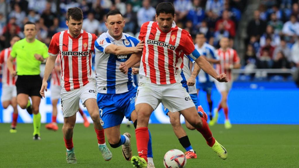 Dépor y Sporting empataron a uno en un encuentro muy igualado