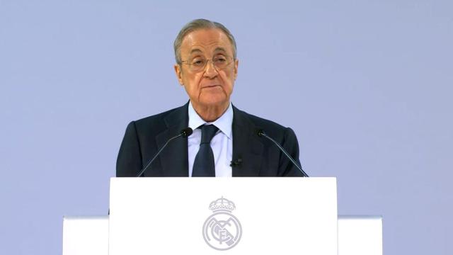 Florentino Pérez, en la Asamblea.