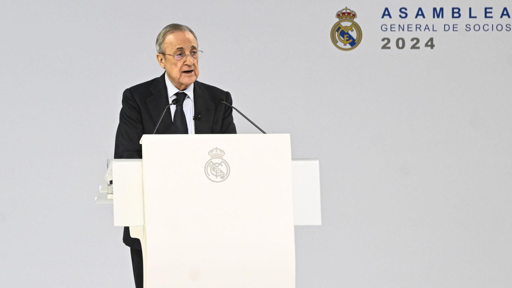 Florentino Pérez, en la Asamblea del Real Madrid 2024